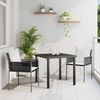 vidaXL Set da Pranzo per Giardino 3 pcs Marrone e Nero Rattan in PE