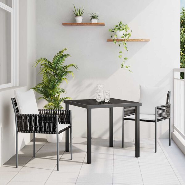 vidaXL Set da Pranzo per Giardino 3 pcs Marrone e Nero Rattan in PE