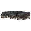 vidaXL Set Divano da Giardino 12 pz Grigio e Grigio Scuro polyrattan