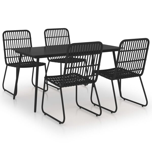 vidaXL Set da Pranzo da Giardino 5 pz in Polyrattan e Vetro