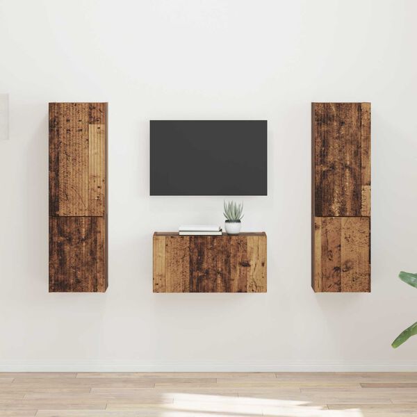 vidaXL Set mobile TV 5 pcs Legno vecchio Legno multistrato