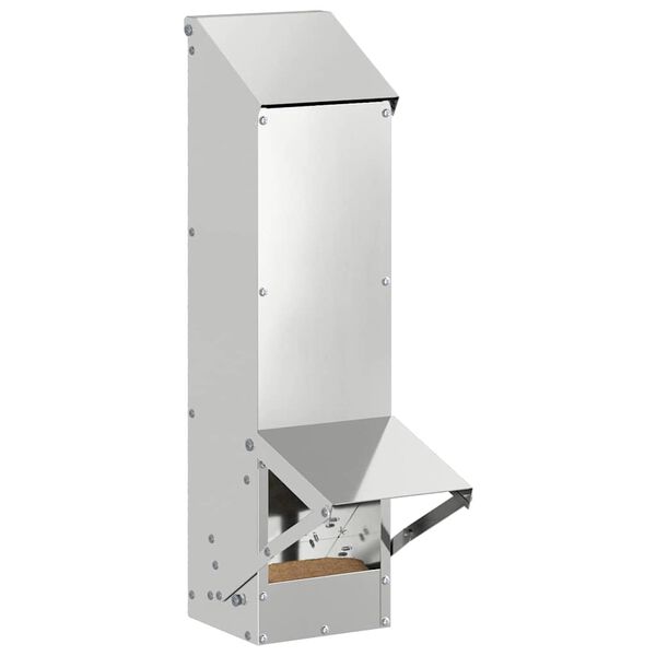 vidaXL Feeder per pollo Argento 13 x 12 x 51 cm Acciaio zincato
