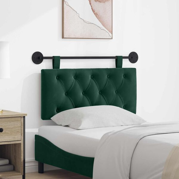 vidaXL Testata appesa Verde Scuro 90 x 55 x 7 cm Velluto