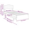 vidaXL Letto con Contenitore con testiera Grigio cemento 90 x 200 cm