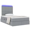 vidaXL Letto con contenitore e LED con led Grigio chiaro 120 x 190 cm