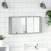 vidaXL Armadietto Specchio con LED da Bagno Grigio Sonoma 100x12x45 cm