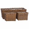vidaXL Cestino da Vaso con archiviazione 3 pcs Marrone Rattan Kubu