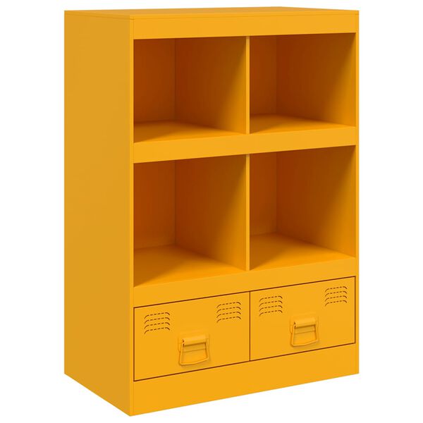 vidaXL Credenza Giallo Senape 67x39x95 cm in Acciaio