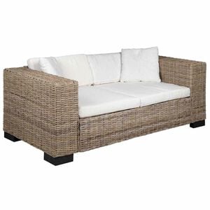 vidaXL Divano a 2 Posti 7 pz in Rattan Naturale