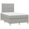 vidaXL Letto a Molle Materasso e LED Grigio Chiaro 120x190 cm Tessuto