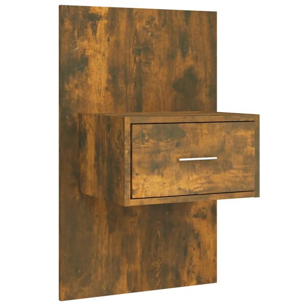 vidaXL Testiera Letto con Comodini in Legno Multistrato Rovere Fumo