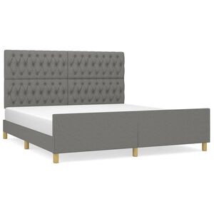 vidaXL Giroletto senza Materasso Grigio Scuro 180x200 cm Tessuto