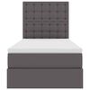 vidaXL Letto con contenitore e LED Grigio 90 x 190 cm Pelle Sintetica
