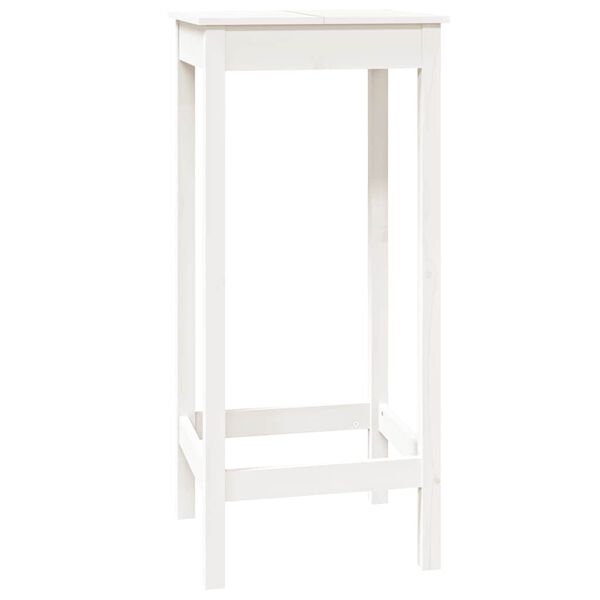 vidaXL Tavolo da Bar Bianco 50x50x110 cm in Legno Massello di Pino