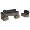 vidaXL Set Divano da Giardino 9 pz con Cuscini Grigio in Polyrattan