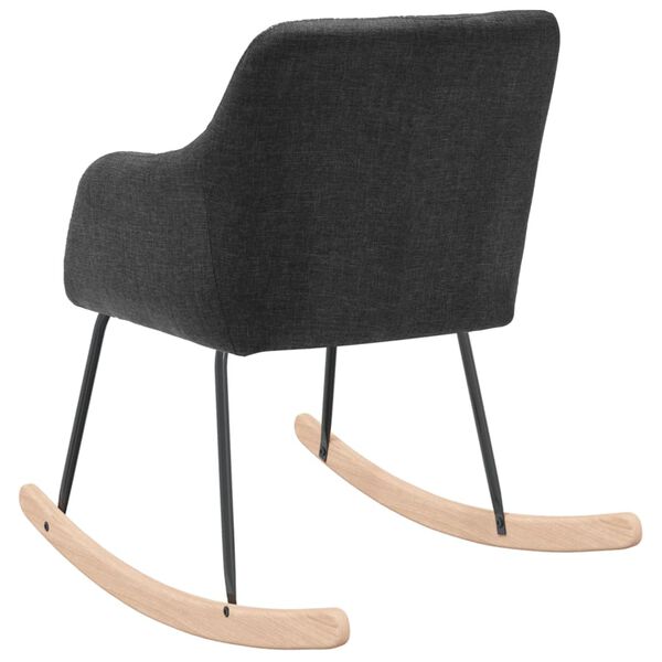 vidaXL Sedia a Dondolo Grigio Scuro in Tessuto
