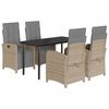 vidaXL Set da Pranzo da Giardino 5 pz con Cuscini Beige in Polyrattan