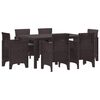 vidaXL Set da Pranzo per Giardino 7 pz Marrone Rattan Polt