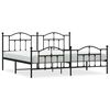 vidaXL Giroletto con Testiera e Pediera Metallo Nero 193x203 cm