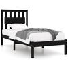 vidaXL Giroletto in Legno Massello Nero 75x190 cm Small Single