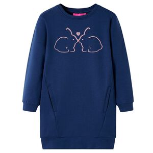 vidaXL Abito in Felpa da Bambina Blu Marino 92