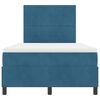 vidaXL Letto a Sorgente LED Blu Scuro 120 x 190 cm Velluto