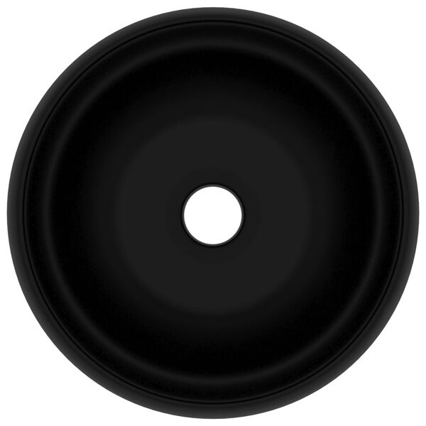 vidaXL Lavandino Lusso Rotondo Nero Opaco 40x15 cm in Ceramica
