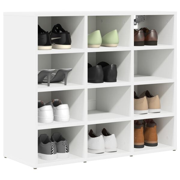 vidaXL Mobile per scarpe Bianco 77,5 x 30 x 67 cm Legno multistrato