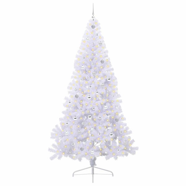vidaXL Albero di Natale artificiale Bianco 240 cm PVC e Acciaio