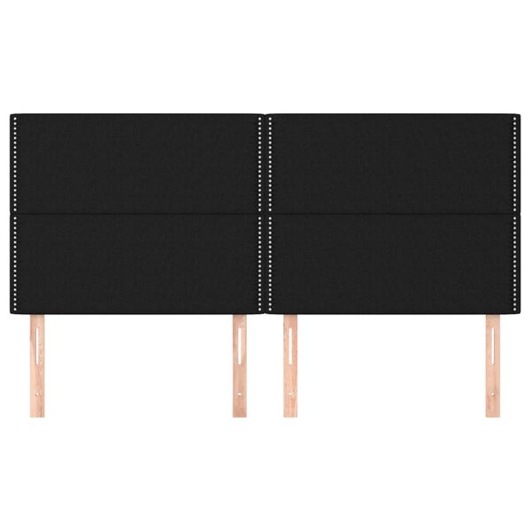 vidaXL Testiera Nera 180x5x118/128 cm Tessuto