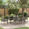vidaXL Set da Pranzo per Giardino con cuscino 7 pcs Grigio polyrattan