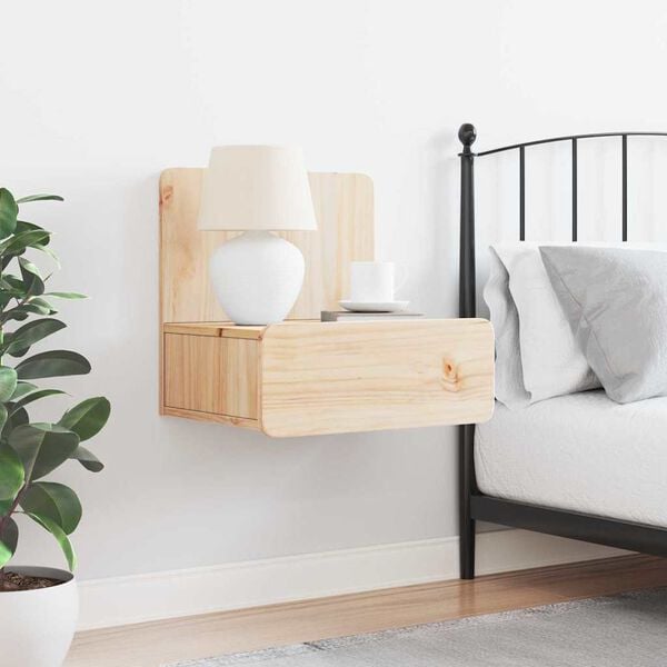 vidaXL Comodino Marrone 44 x 32,5 x 40 cm Legno di pino massello