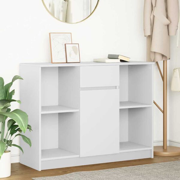 vidaXL Credenza con Cassetto Bianco 101x35x76 cm in Legno Multistrato