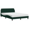 vidaXL Letto con Materasso Dover Verde Scuro 140x190 cm in Velluto