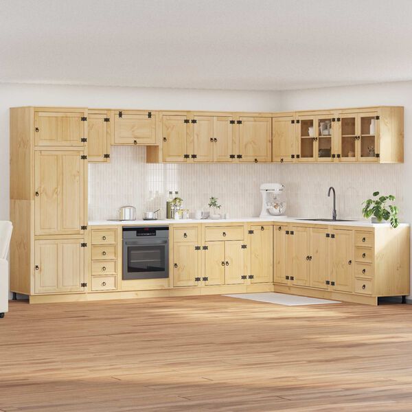 vidaXL Armadietto con cassetto SKI 14 pcs Marrone Miele Pino massello