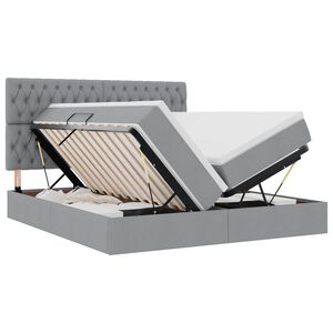 vidaXL Letto con contenitore LED e materasso Grigio Chiaro