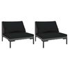 vidaXL Divani da Giardino 2pz con Cuscini in Polyrattan Mezzo Tondo