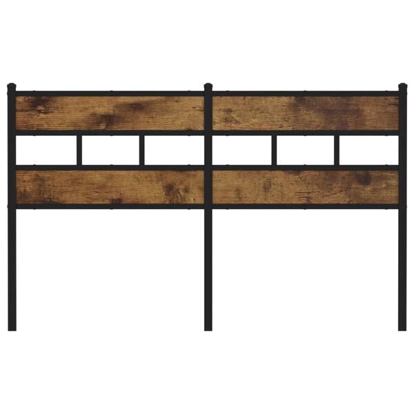 vidaXL Testiera di Ricambio Rovere Fumo 150 cm in Ferro e Legno Multistrato