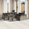 vidaXL Set Divano da Giardino 13 pcs Grigio polyrattan