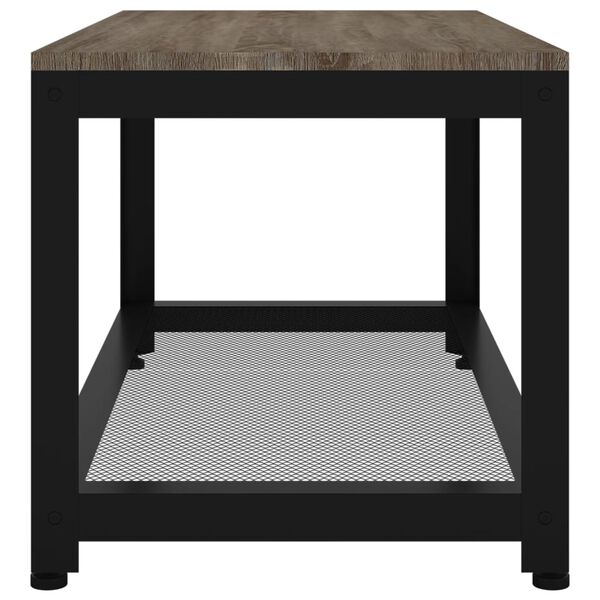 vidaXL Tavolino da Salotto Grigio e Nero 90x45x45 cm in MDF e Ferro