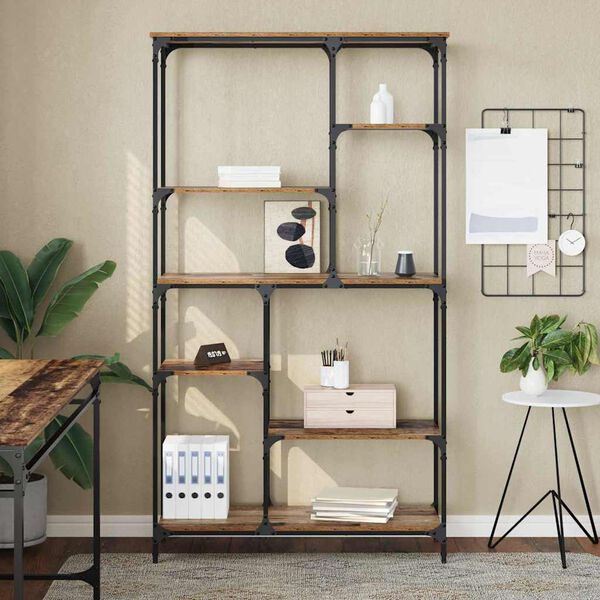 vidaXL Libreria Legno vecchio 99 x 35,5 x 176 cm Legno multistrato