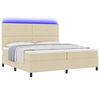 vidaXL Letto a molle con materasso con led Crema 200 x 200 cm Tessuto