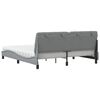 vidaXL Letto con Materasso Grigio Chiaro180x200 cm Tessuto