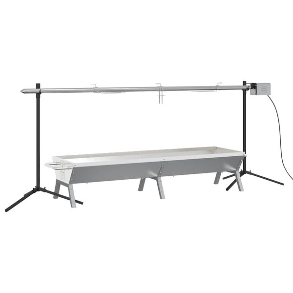 vidaXL Set Griglia e Vassoio Barbecue Automatico in Acciaio Inox