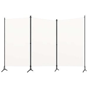 vidaXL Divisorio a 3 Pannelli Bianco 260x180 cm in Tessuto