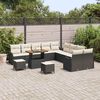 vidaXL Set Divano da Giardino con cuscino 13 pcs Nero e Crema