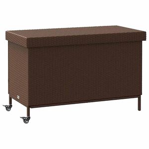 vidaXL Contenitore da Giardino con Ruote Marrone Polyrattan