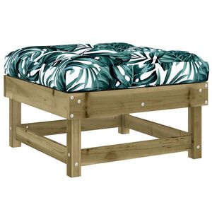 vidaXL Poggiapiedi da Giardino con Cuscino in Legno Impregnato di Pino