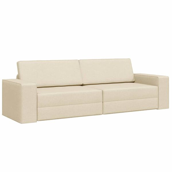 vidaXL Divano letto Crema 245 x 78 x 77 cm Tessuto