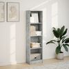 vidaXL Libreria Grigio Cemento 40x24x143 cm in Truciolato